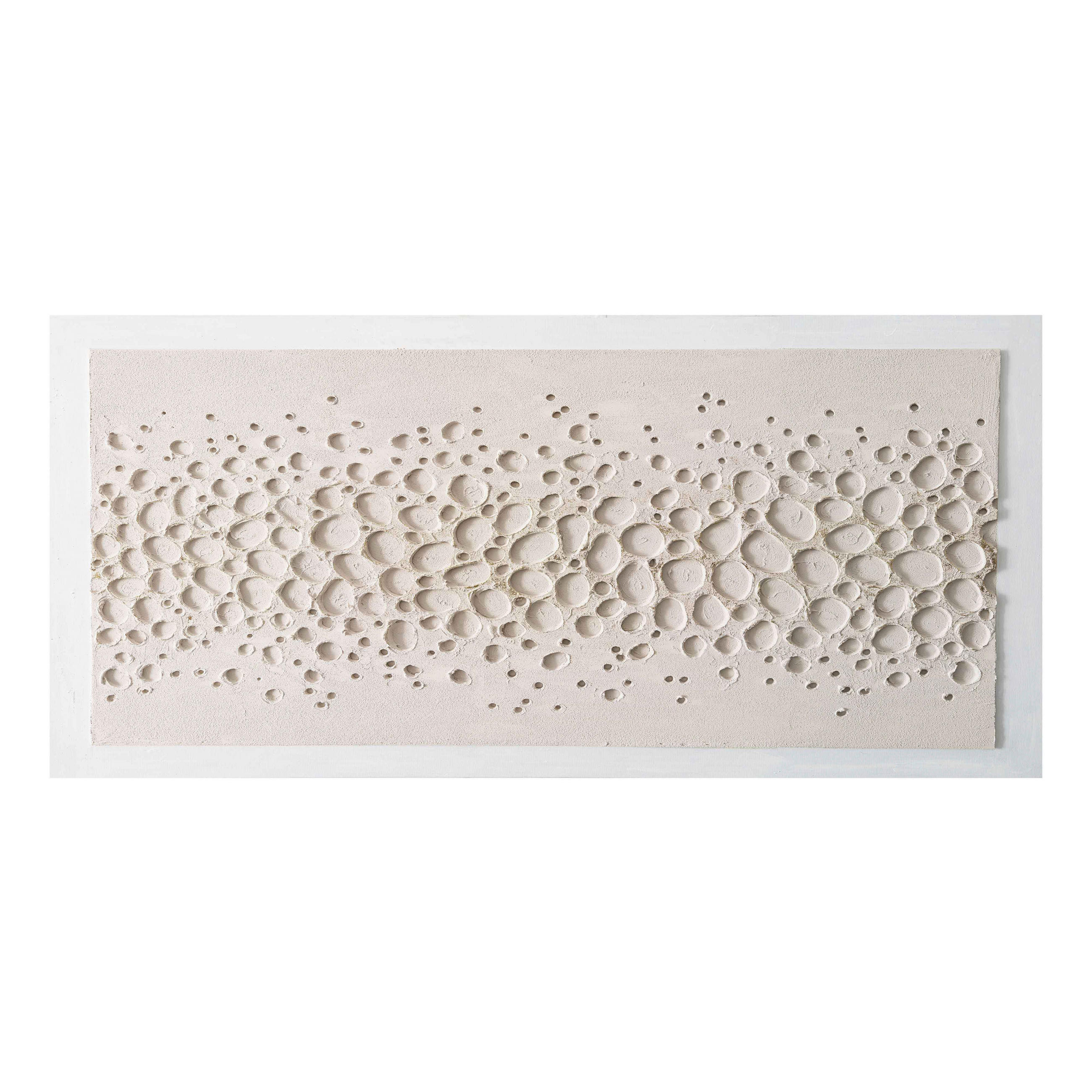 OLEJOMALBA, abstraktní, 150/70 cm  - bílá, Design, dřevo/textil (150/70cm) - Monee
