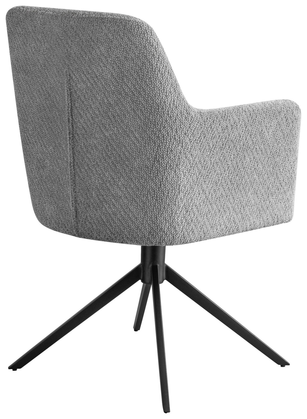 ARMLEHNSTUHL  in Eisen Mikrofaser  - Schwarz/Grau, Design, Textil/Metall (62/88/60cm) - Stylife