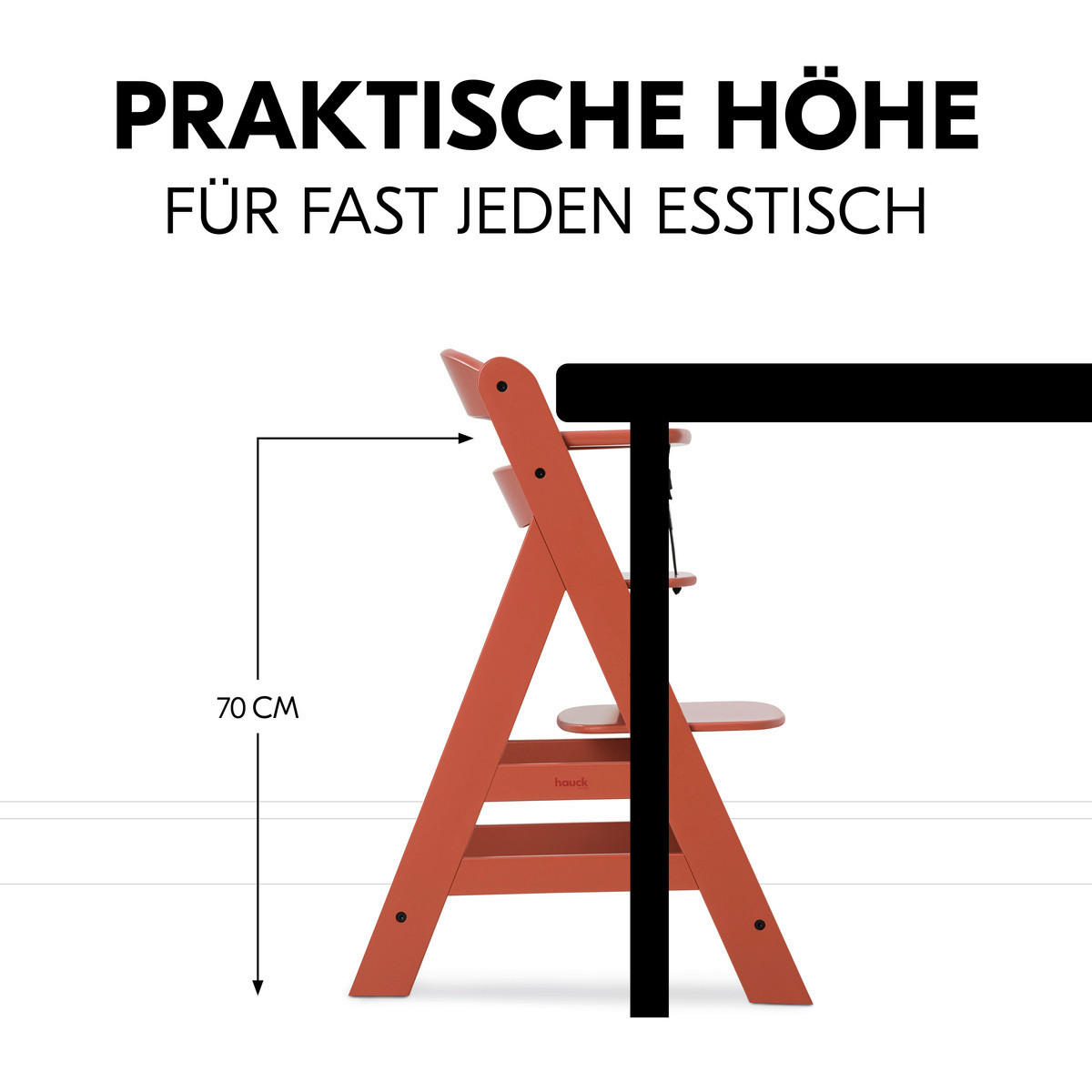 HOCHSTUHL ALPHA +  - Terracotta, Basics, Holz (56/77/48cm) - Hauck