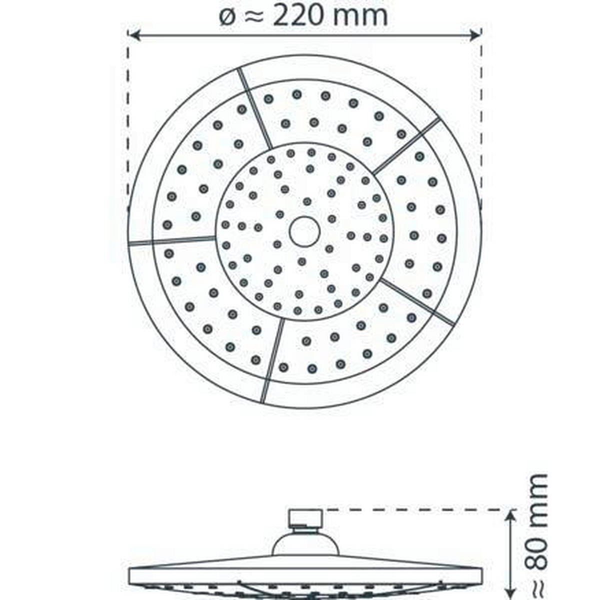 DUSCHKOPF   - Chromfarben/Dunkelgrau, Design, Kunststoff (22/8/22cm) - Schütte