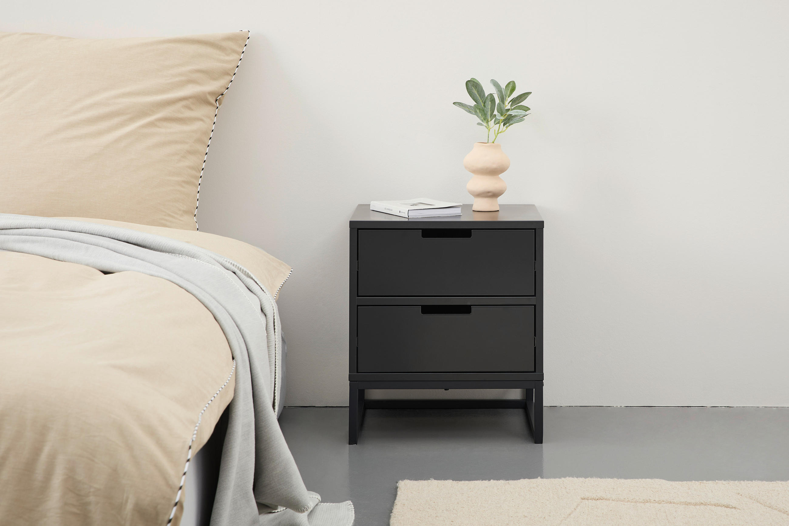 NACHTSCHRANK 47,6/53,1/40 cm  - Anthrazit/Schwarz, Design, Holzwerkstoff/Metall (47,6/53,1/40cm) - Novel