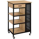 SERVIERWAGEN Naturfarben, Schwarz  - Schwarz/Naturfarben, Trend, Holzwerkstoff/Kunststoff (50/37/91cm) - Xora