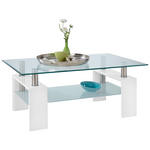 COUCHTISCH in Metall, Glas, Holzwerkstoff 100/60/45 cm  - Weiß Hochglanz, Design, Glas/Holzwerkstoff (100/60/45cm) - Carryhome