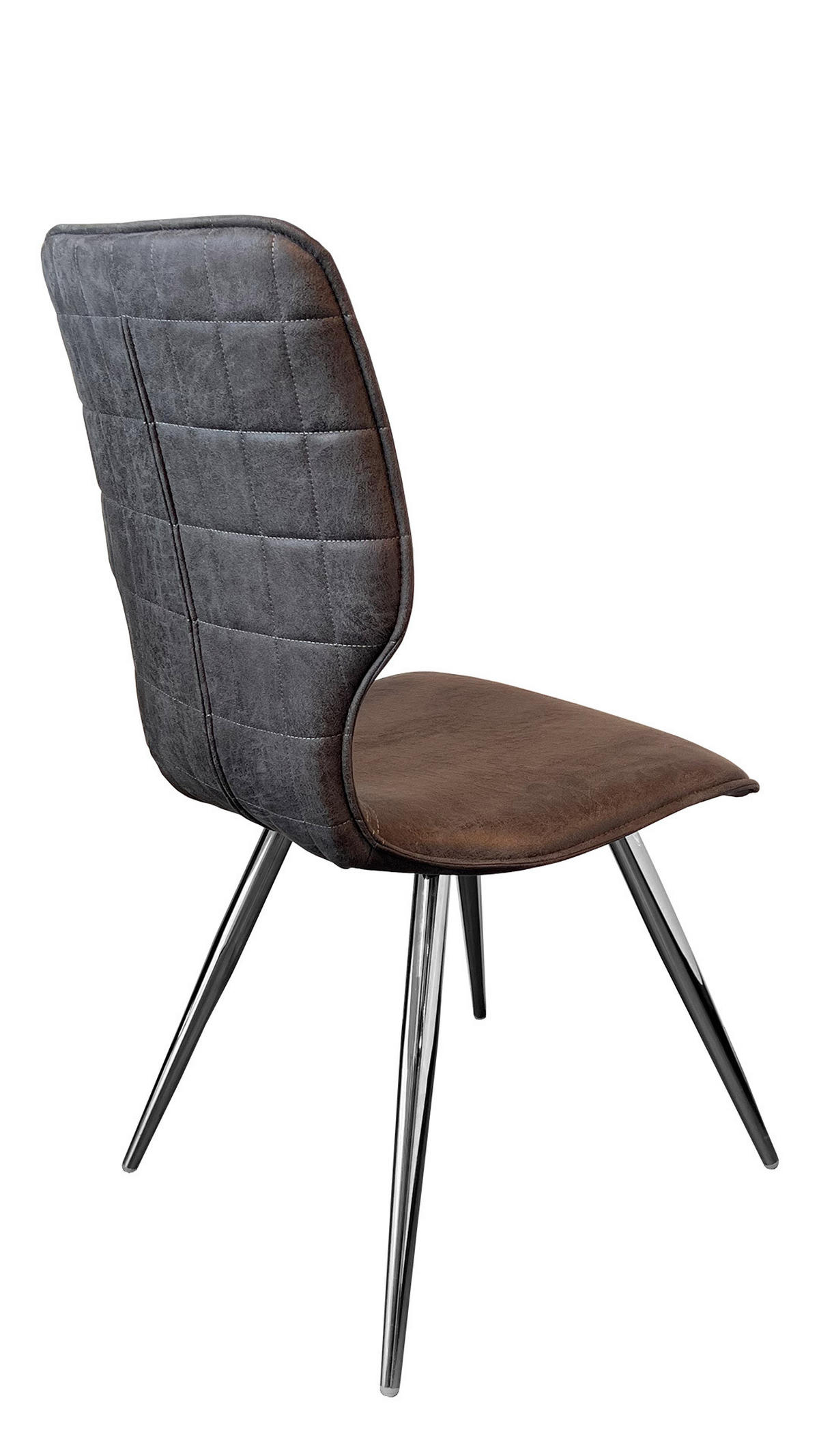STOLICA  tamnosiva       - tamnosiva/boja hroma, Dizajnerski, metal/tekstil (48/92/60cm) - Novel