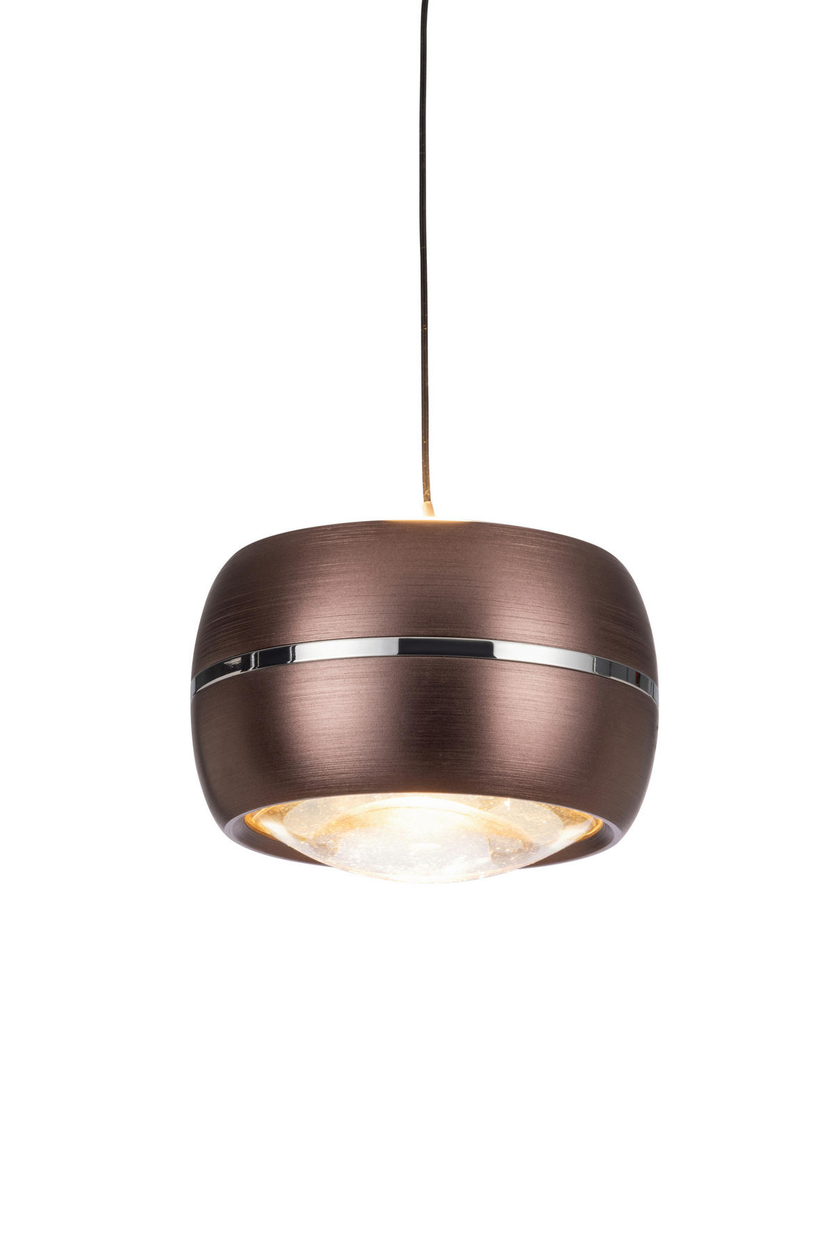 ZÁVĚSNÉ LED SVÍTIDLO, 12/180 cm  - hnědá, Basics, kov/sklo (12/180cm) - Dieter Knoll