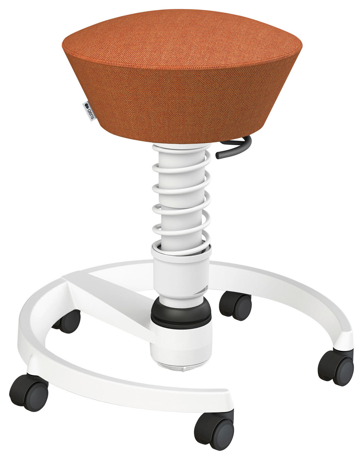 BÜROHOCKER Wollmischung mel. Orange, Rot, Weiß  - Rot/Orange, Basics, Kunststoff/Textil (55/45,66/55cm) - Aeris