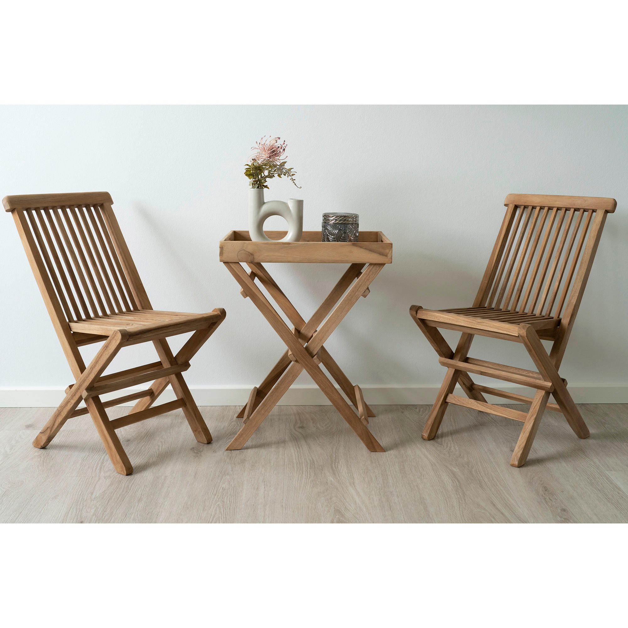 TABLETTTISCH 29/49.5/39 cm Teakholz Braun  - Braun, MODERN, Holz (29/49.5/39cm) - MID.YOU
