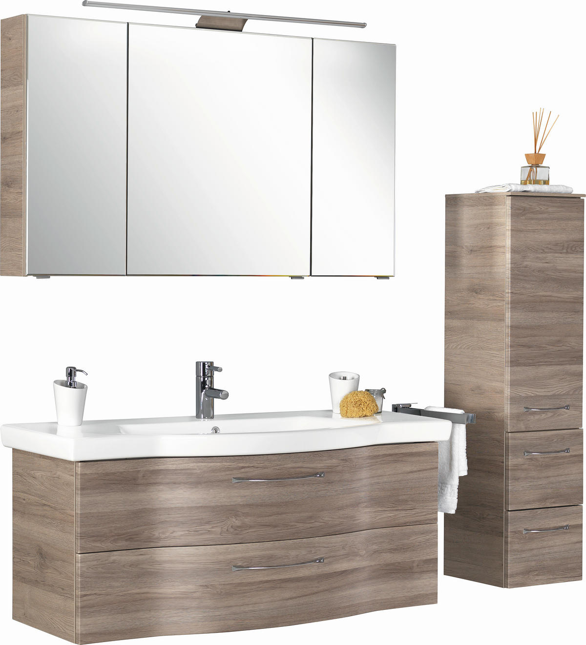 BADEZIMMER  in 122 cm  - Eichefarben, Design, Holzwerkstoff (122cm) - Sadena