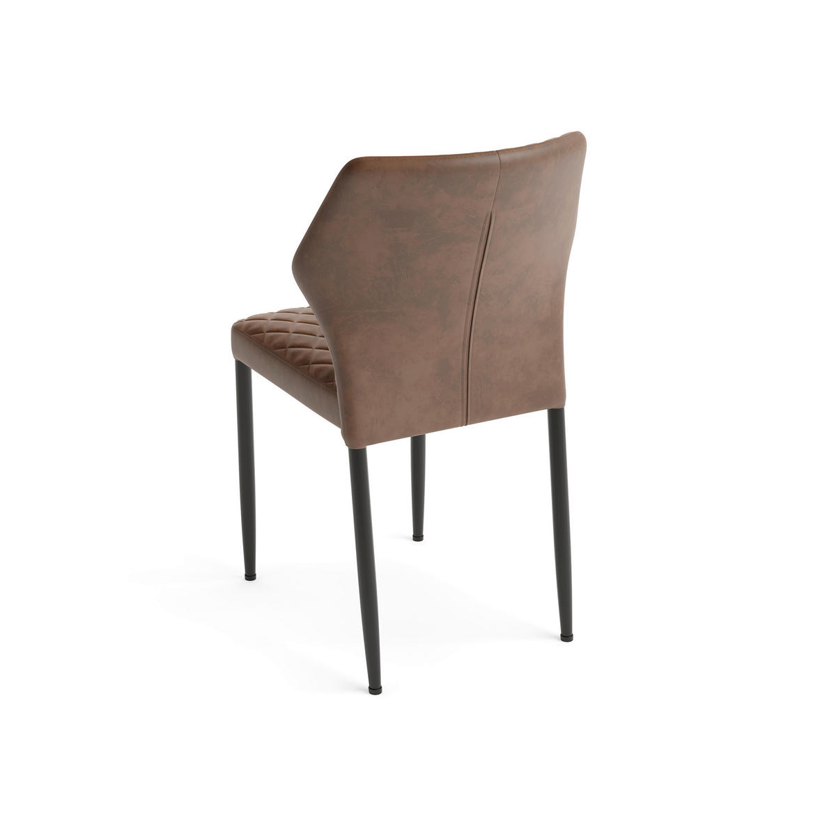 STUHL-SET 4 Stück  in Stahl  - Cognac, MODERN, Leder/Metall (49/80/56cm) - MID.YOU