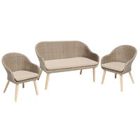 LOUNGEGARNITUR Akazie Hartholz Aluminium  - Braun/Grau, MODERN, Holz/Kunststoff (166/83/236cm) - Gardenson