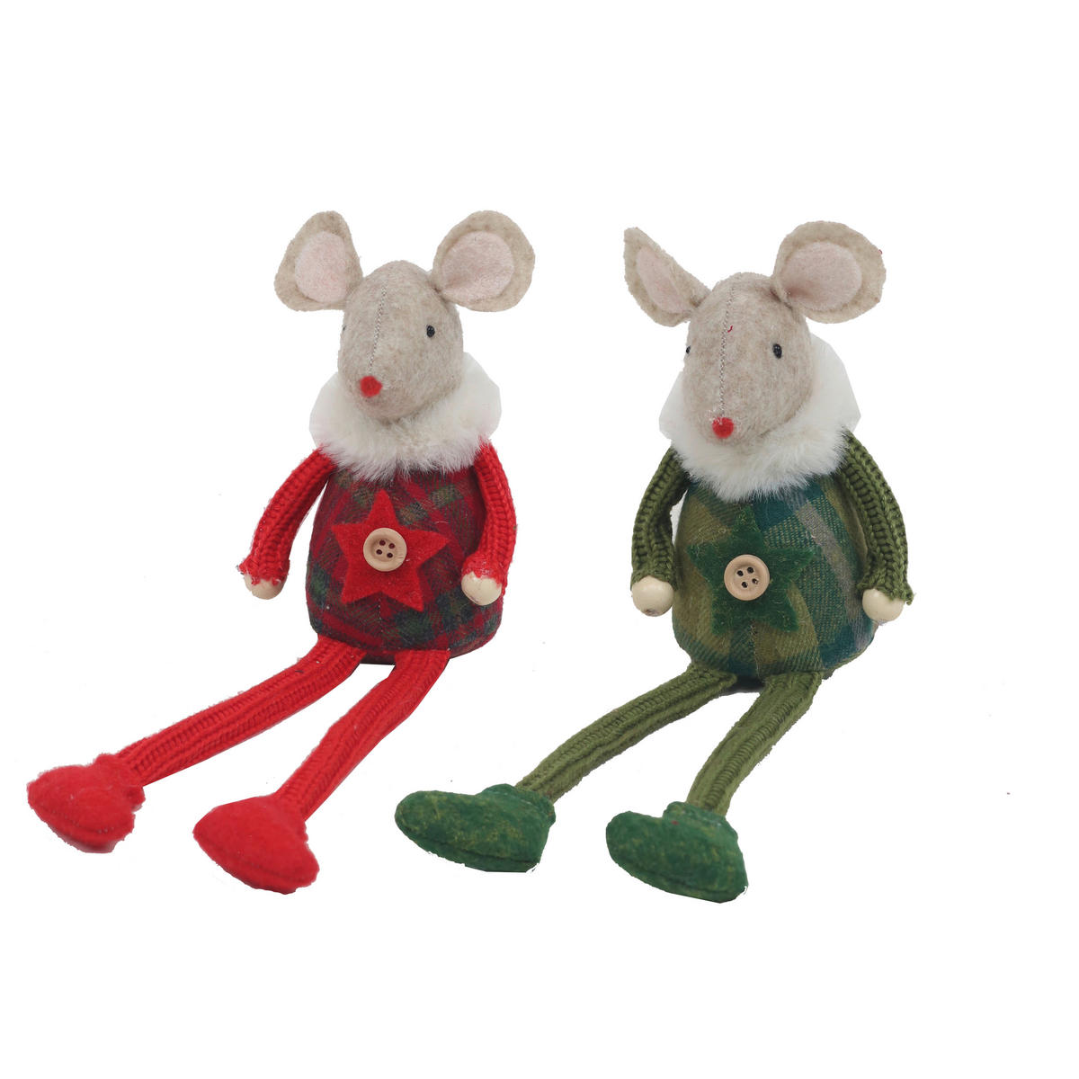 DEKORAČNÍ MYŠ - zelená/červená, Lifestyle, textil (8/27/7cm) - X-Mas