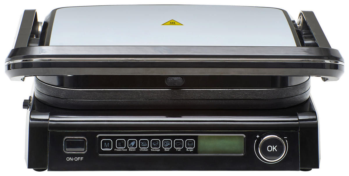 KONTAKTGRILL  - Edelstahlfarben/Schwarz, Design, Kunststoff/Metall (40/38/19cm) - Mican