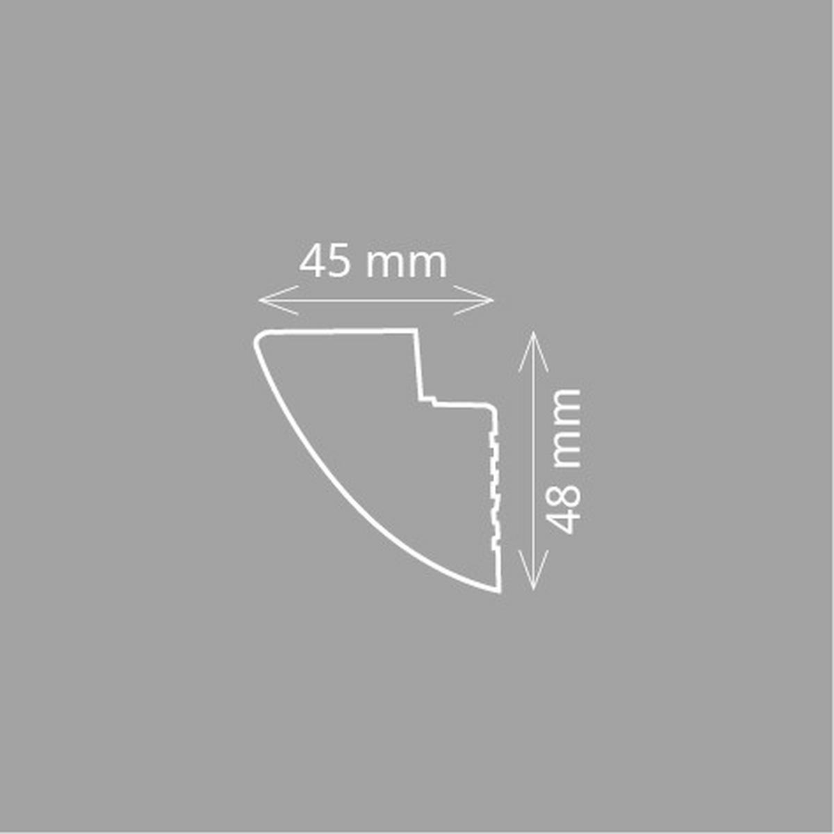 ZIERLEISTE 200/4,5/4,8 cm Weiß Kunststoff  - Weiß, Design, Kunststoff (200/4,5/4,8cm)