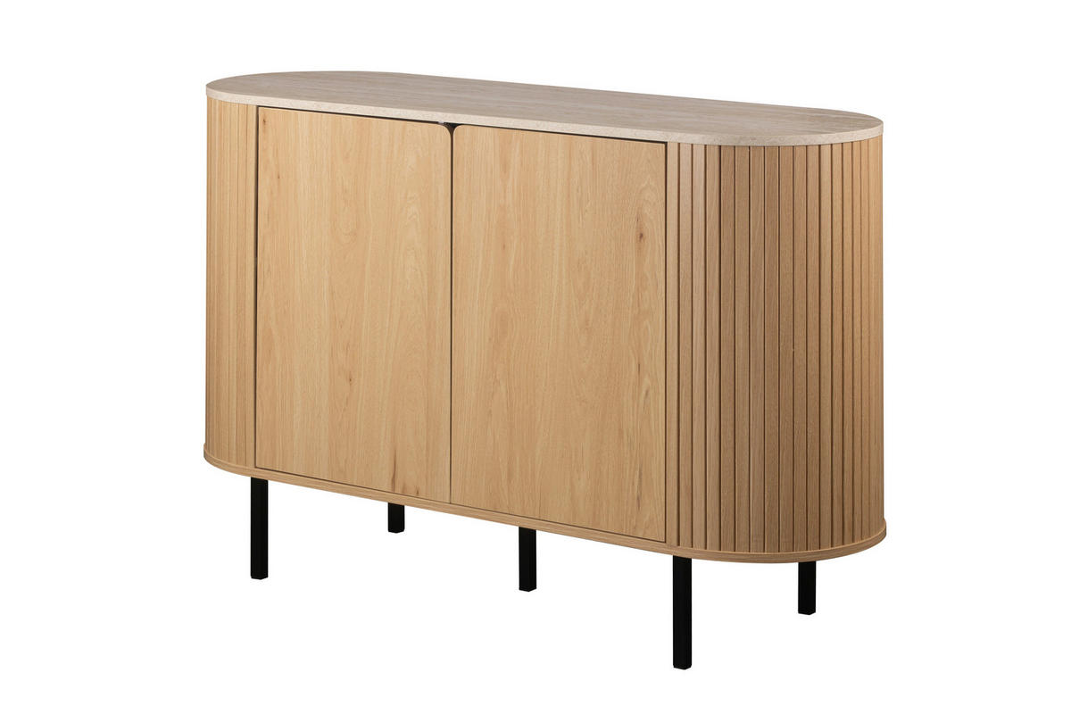 KOMMODE , 120/80/40 cm,  - Eichefarben/Schwarz, Design, Holzwerkstoff/Metall (120/80/40cm) - MID.YOU