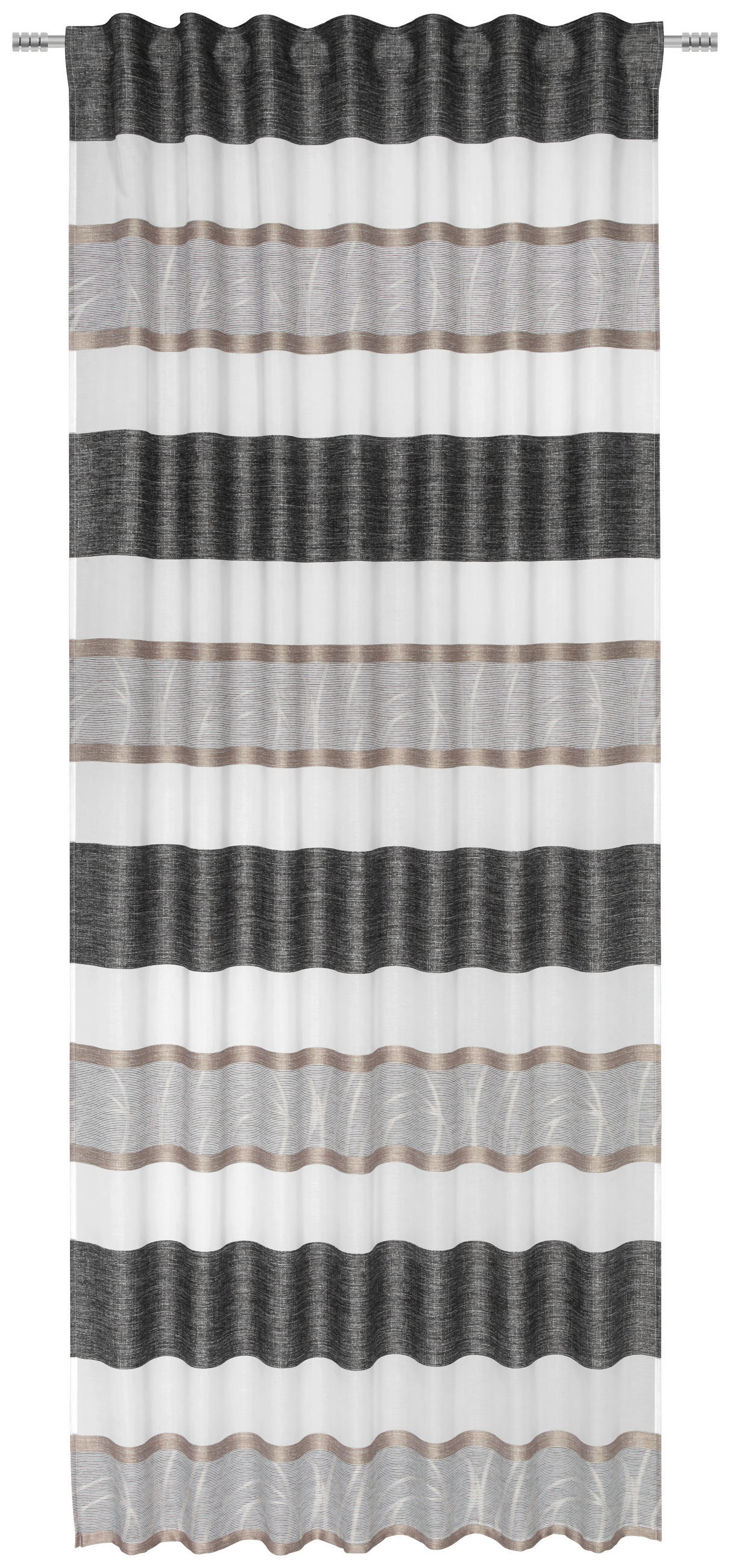 FERTIGVORHANG  transparent  135/245 cm   - Creme/Schwarz, KONVENTIONELL, Textil (135/245cm) - Esposa