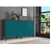 SIDEBOARD Mailand Set 1 + MF  in 158/86/33 cm  - Anthrazit/Petrol, MODERN, Holzwerkstoff/Metall (158/86/33cm) - MID.YOU