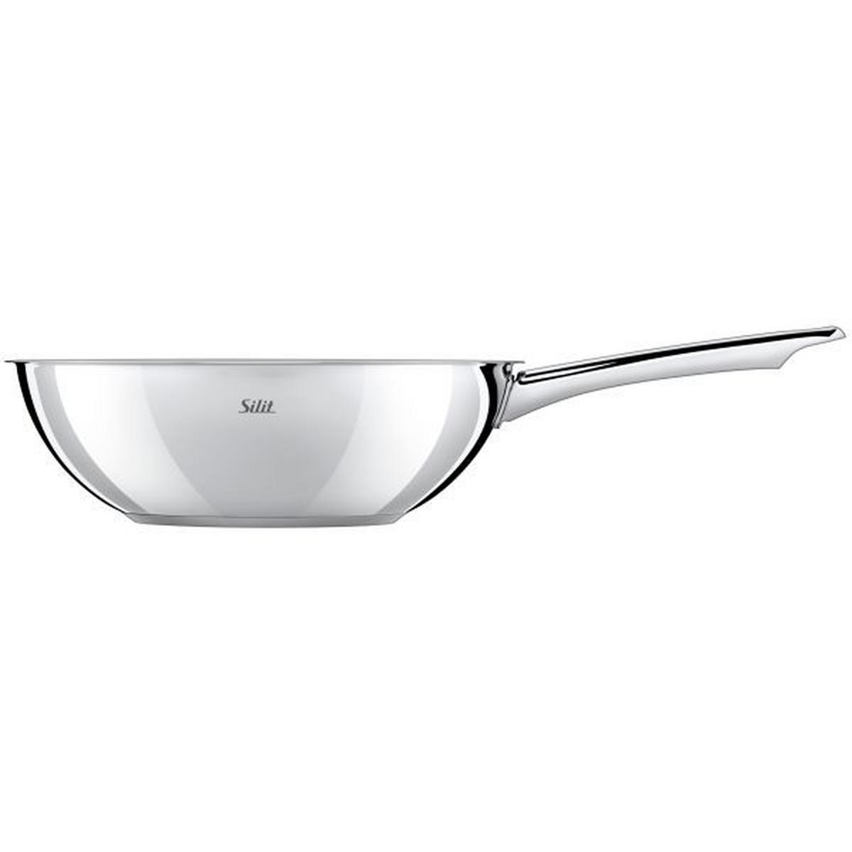WOKPFANNE Wuhan Keramikbeschichtung 28 cm  - Edelstahlfarben, Basics, Metall (28cm) - Silit