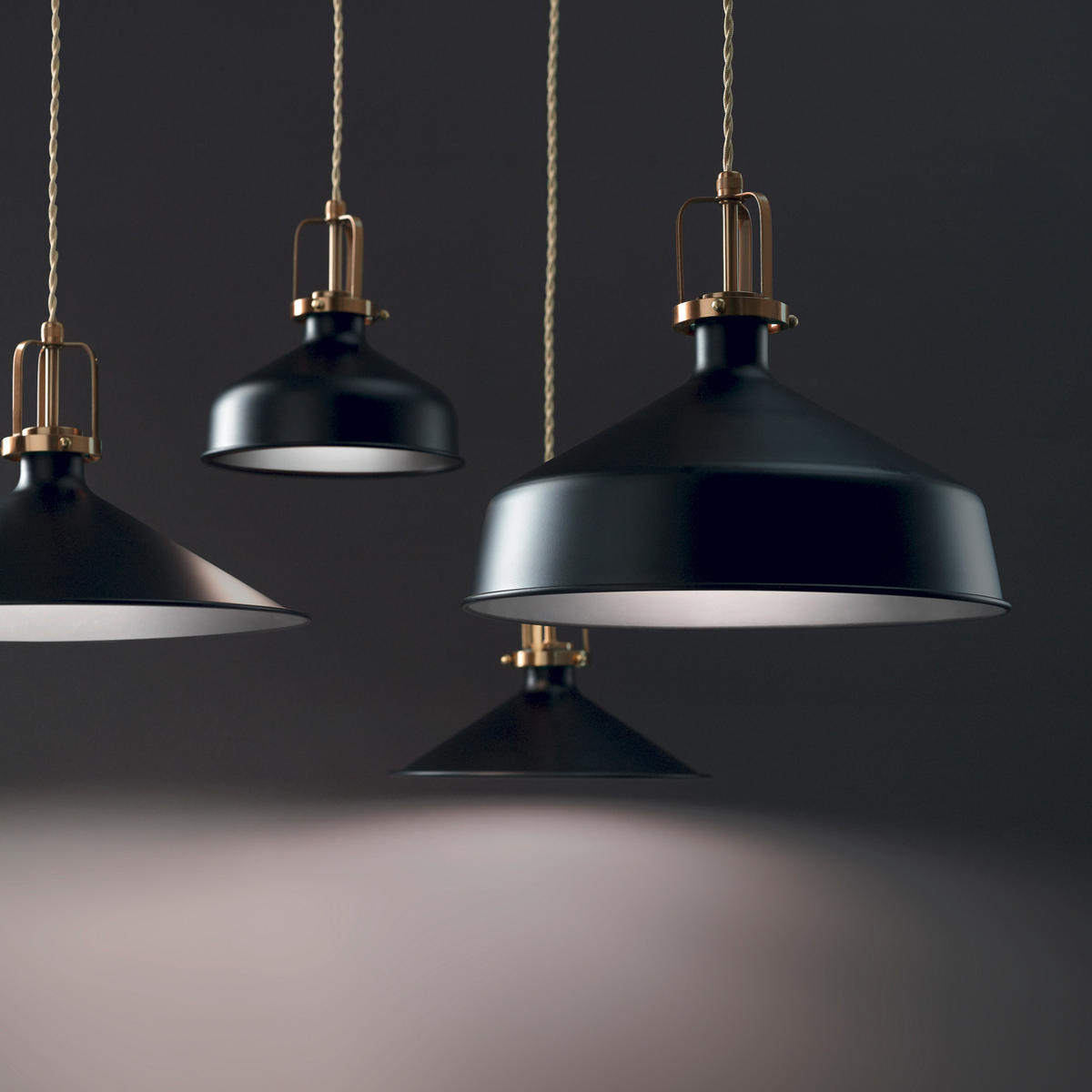 HÄNGELEUCHTE Nero 33/52-21,5 cm   - Schwarz, KONVENTIONELL, Metall (33/52-21,5cm) - Ideal Lux