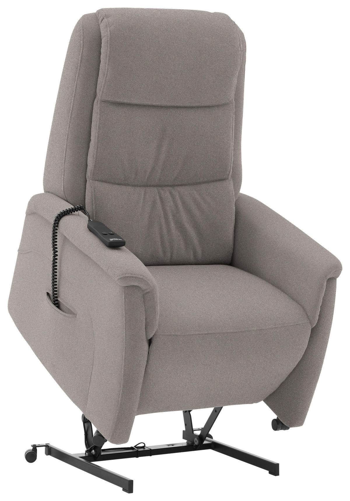 FERNSEHSESSEL in Mikrofaser Graubraun  - Graubraun/Schwarz, KONVENTIONELL, Kunststoff/Textil (70/107/88cm) - Valdera