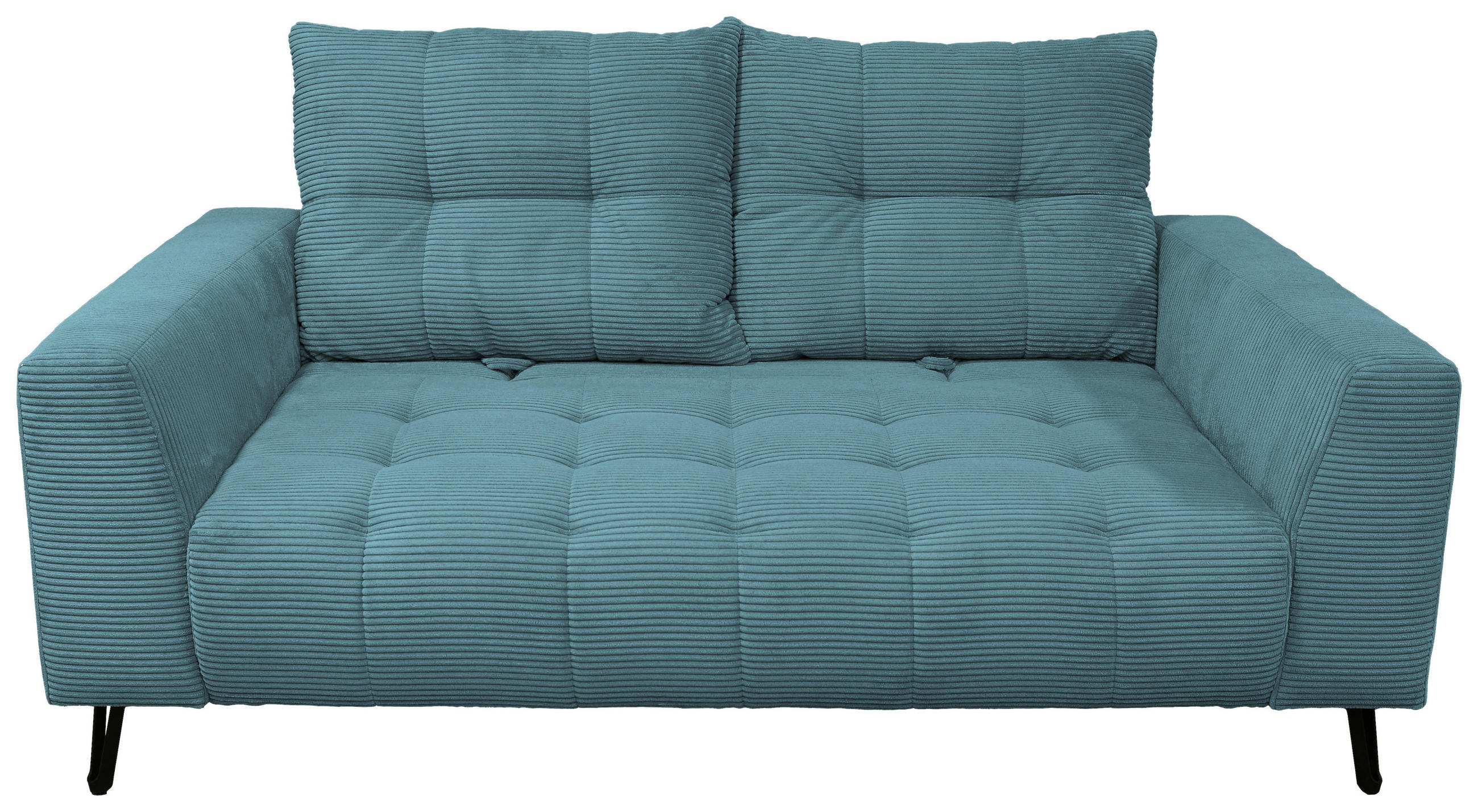 BIGSOFA Cord Petrol  - Petrol/Schwarz, KONVENTIONELL, Textil/Metall (246/100/116cm) - Carryhome