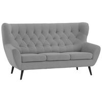3-SITZER-SOFA Webstoff Grau  - Schwarz/Grau, Design, Holz/Textil (187/101/95cm) - Stylife