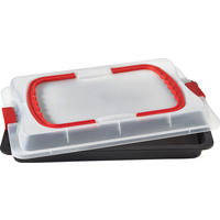 PLECH NA PEČENÍ  29/42/4 cm - černá/průhledné, Basics, kov/plast (29/42/4cm) - Dr.Oetker