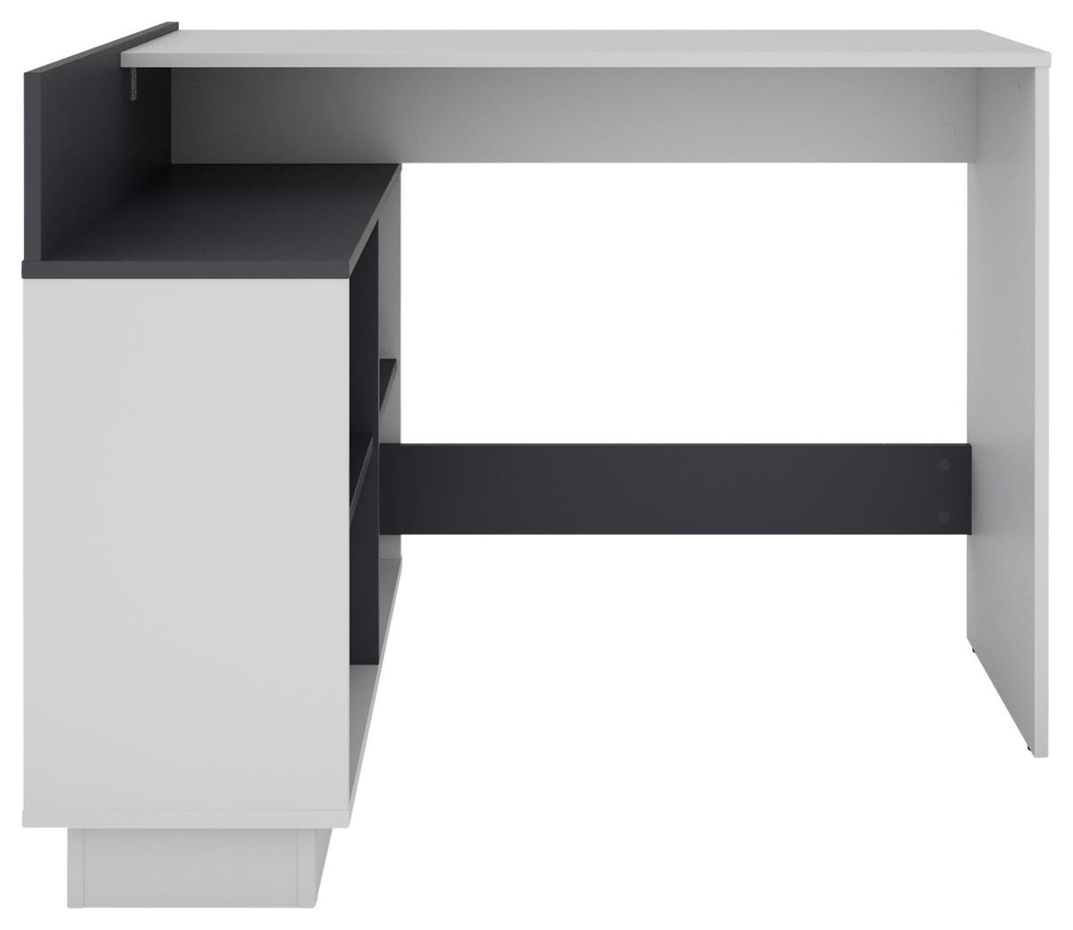 ECKSCHREIBTISCH 112/80/77,5 cm  in Graphitfarben, Weiß  - Graphitfarben/Weiß, MODERN, Holzwerkstoff (112/80/77,5cm) - MID.YOU