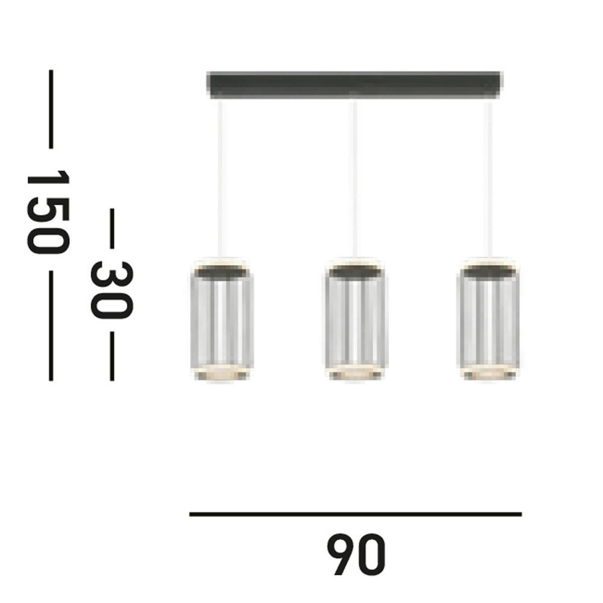 LED-HÄNGELEUCHTE Circolo Cage 90/16/150 cm   - Schwarz/Weiß, Design, Kunststoff/Metall (90/16/150cm) - Searchlight