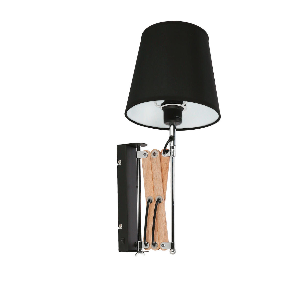 VÄGGLAMPA 22.5/52/50 cm   - svart, Klassisk, metall (22.5/52/50cm)