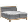 BOXSPRINGBETT 180/200 cm,  in Dunkelgrau, gepolstertes Kopfteil, Topper, Matratzen, H2 + H2 = mittel  - Eichefarben/Dunkelgrau, KONVENTIONELL, Holz/Textil (180/200cm) - Valnatura