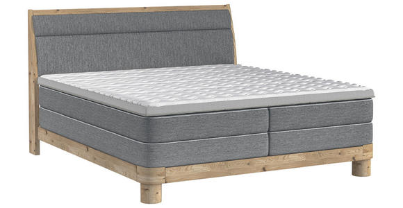BOXSPRINGBETT 180/200 cm  in Dunkelgrau  - Eichefarben/Dunkelgrau, KONVENTIONELL, Holz/Textil (180/200cm) - Valnatura
