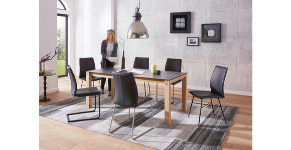 ESSTISCH in Holz, Kunststoff 180(280)/100/75 cm - Eichefarben/Graphitfarben, Design, Holz/Kunststoff (180(280)/100/75cm) - Dieter Knoll