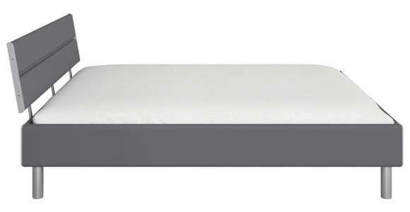 BETT 180/200 cm  in Grau  - Alufarben/Grau, Design, Holzwerkstoff/Metall (180/200cm) - Carryhome