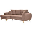 ECKSOFA in Webstoff Altrosa  - Altrosa/Naturfarben, KONVENTIONELL, Holz/Textil (145/250cm) - Carryhome