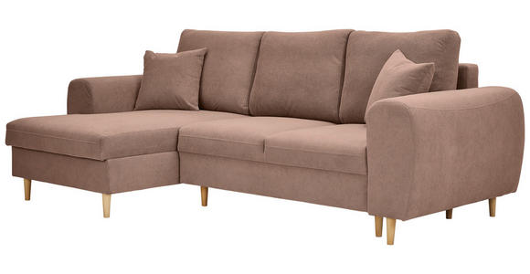 ECKSOFA in Webstoff Altrosa  - Altrosa/Naturfarben, KONVENTIONELL, Holz/Textil (145/250cm) - Carryhome