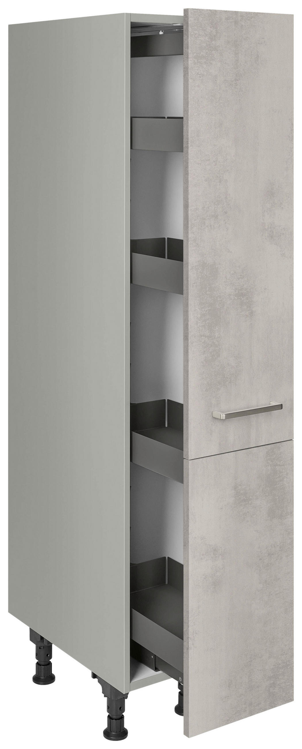 APOTHEKERSCHRANK 30/168/58 cm  in Hellgrau  - Edelstahlfarben/Hellgrau, MODERN, Holzwerkstoff/Metall (30/168/58cm) - Nobilia