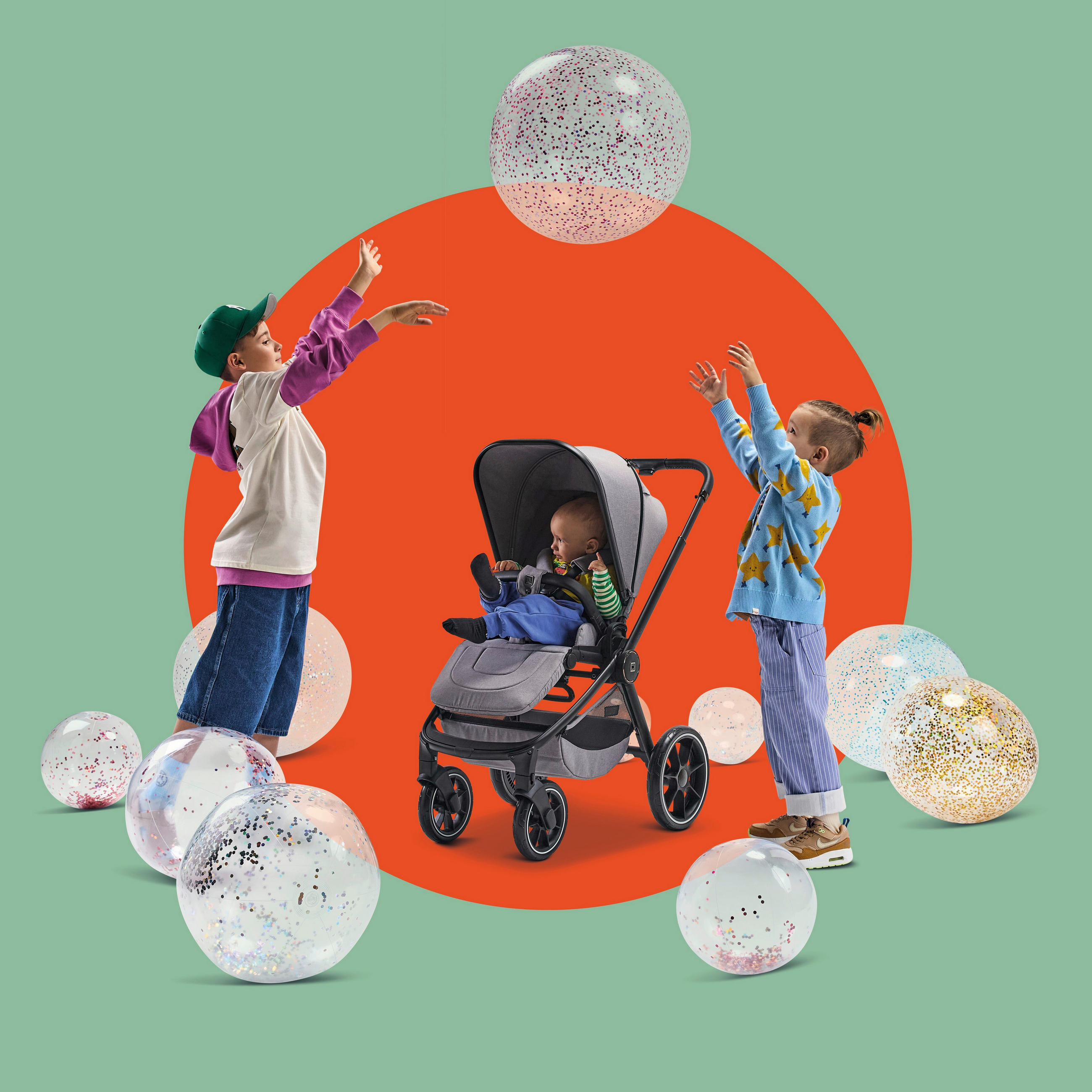 BUGGY Sport  - Schlammfarben/Schwarz, Basics, Textil (95/57/105cm) - Moon