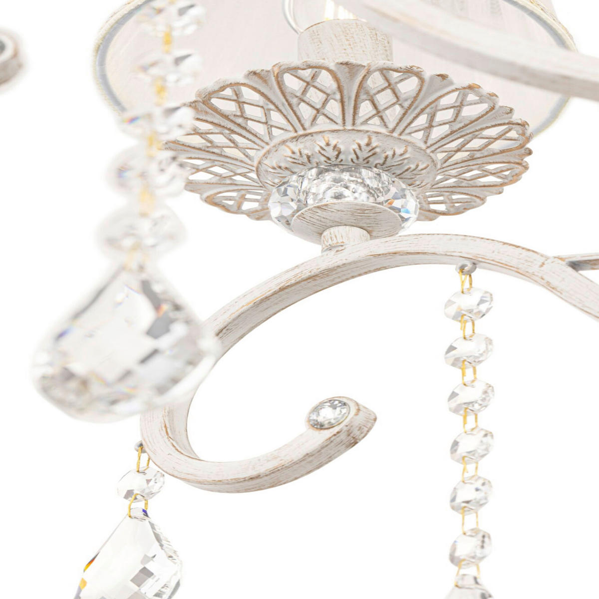 KRONLEUCHTER 72/59/72 cm   - Weiß, Basics, Glas/Textil (72/59/72cm) - MAYTONI