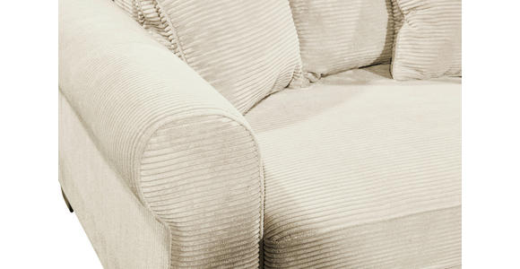 SCHLAFSOFA Cord Creme  - Creme/Schwarz, KONVENTIONELL, Kunststoff/Textil (250/95/125cm) - Hom`in