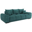 BIGSOFA Chenille Azurblau  - Azurblau/Schwarz, KONVENTIONELL, Kunststoff/Textil (266/89/104cm) - Carryhome