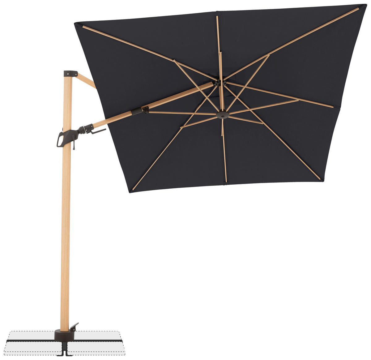 AMPELSCHIRM 300X220 cm Anthrazit  - Eschefarben/Anthrazit, Basics, Textil/Metall (300/220cm) - Doppler