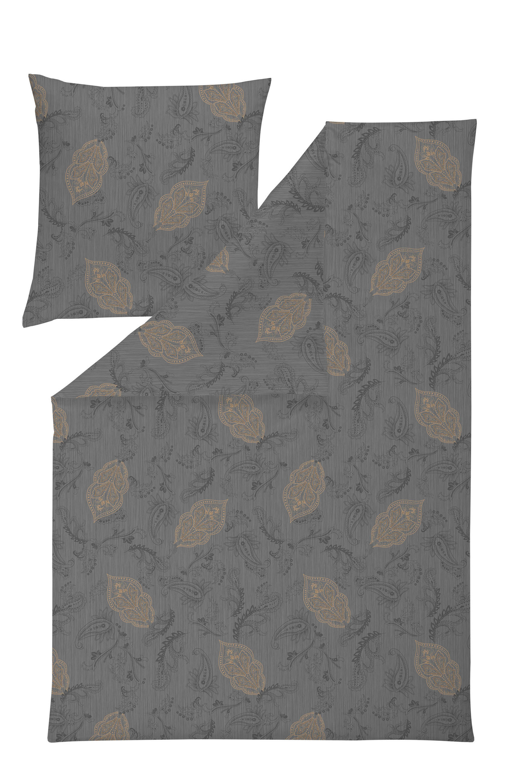 BETTWÄSCHE Atelier Flanell 155/220 cm  - Schieferfarben, Design, Textil (155/220cm) - Estella
