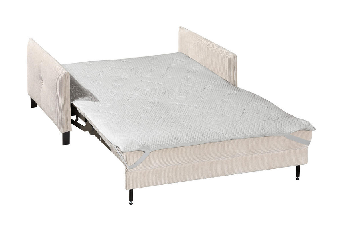 SCHLAFSOFA Cord Beige  - Beige/Schwarz, Design, Textil/Metall (170/88/110cm) - Novel