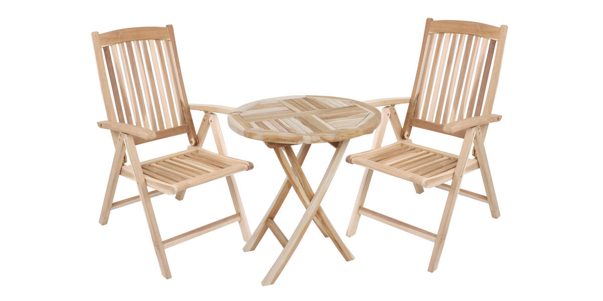 GARTENSET Teakholz Hartholz  - Teakfarben, Basics, Holz (70/105/59cm) - Gardenson