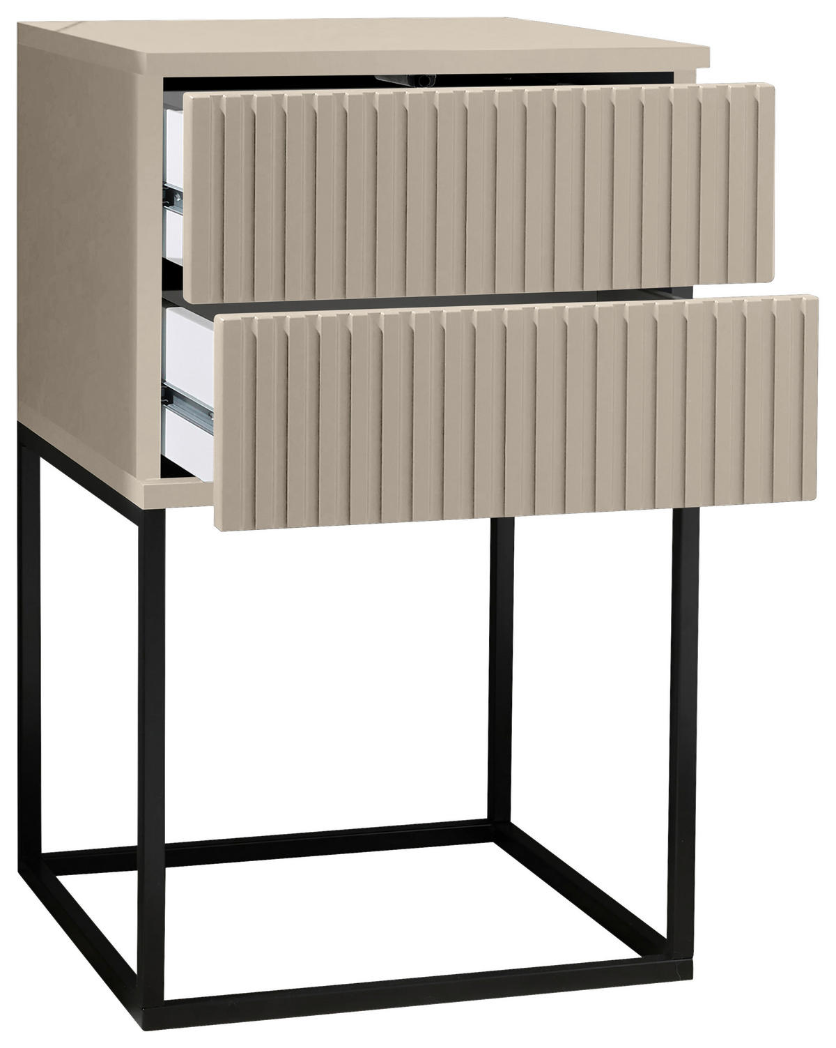 NACHTKÄSTCHEN 40/65/38,5 cm  in Kaschmir, Schwarz  - Kaschmir/Schwarz, Design, Holzwerkstoff/Metall (40/65/38,5cm) - Carryhome