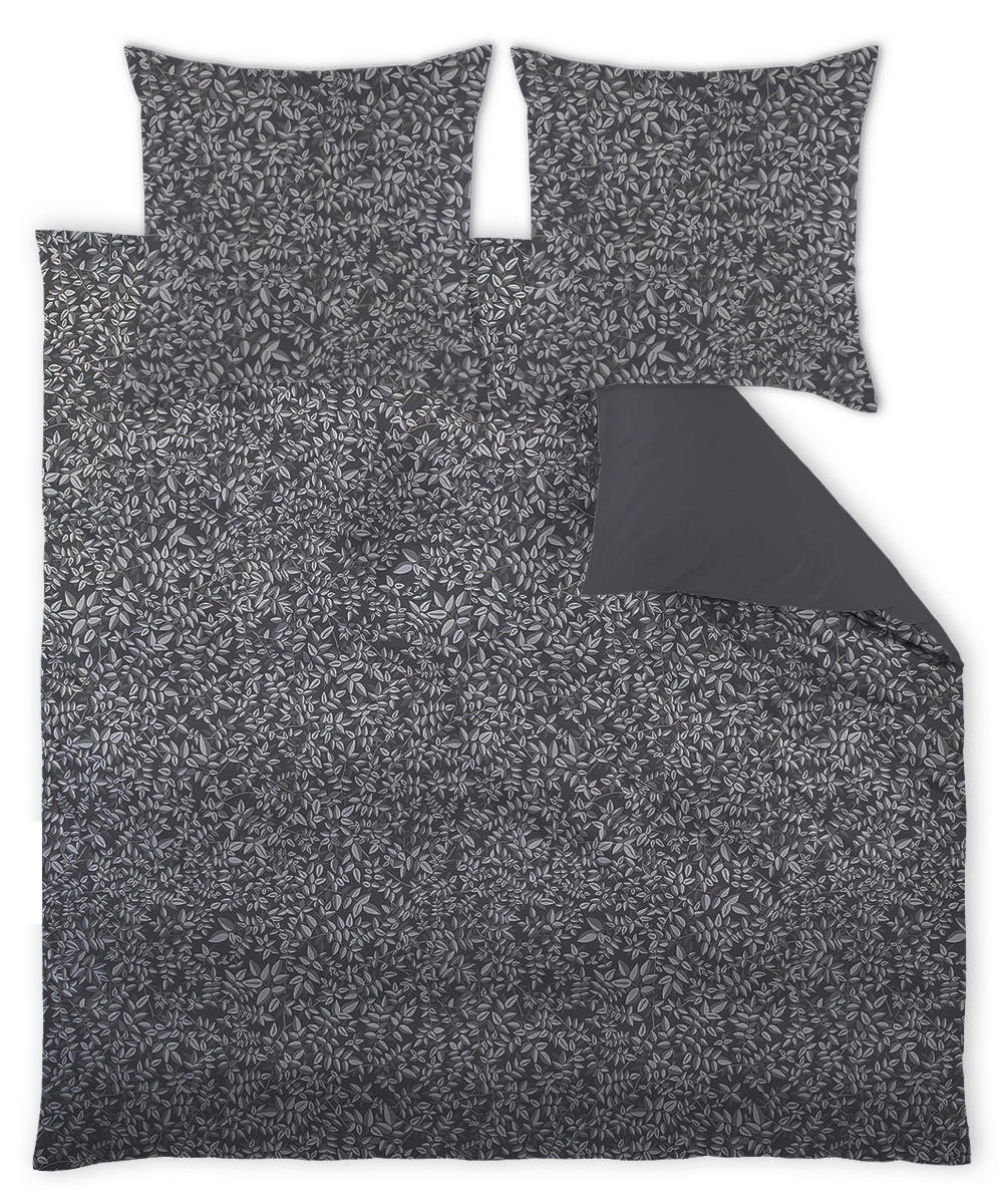 POSTELJNINA SKAGEN 200/200 cm damast siva, črna, bela  - siva/črna, Basics, tekstil (200/200cm) - Curt Bauer