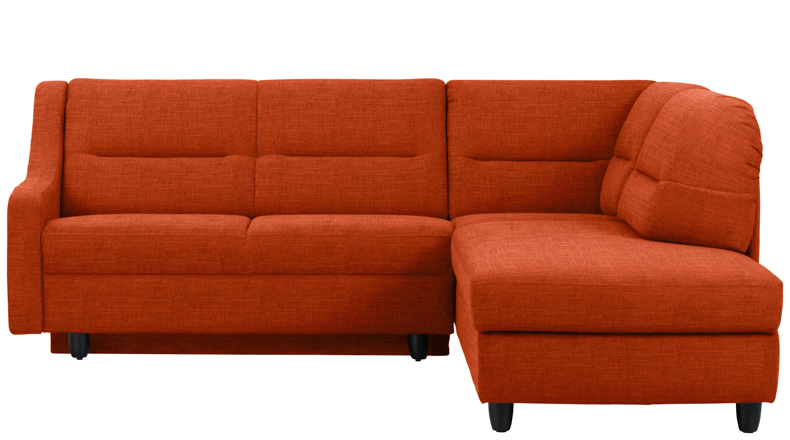 ECKSOFA in Chenille Orange  226/208 cm  - Schwarz/Orange, KONVENTIONELL, Textil (226/208cm) - Sedda
