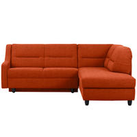 ECKSOFA in Chenille Orange  226/208 cm  - Schwarz/Orange, KONVENTIONELL, Textil (226/208cm) - Sedda