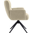 ARMLEHNSTUHL  , Stoffauswahl, Sitzfläche 360° drehbar, automatische Rückholfunktion  , Leinenoptik  ,  - Beige/Schwarz, Design, Textil/Metall (67/86/68cm) - Novel