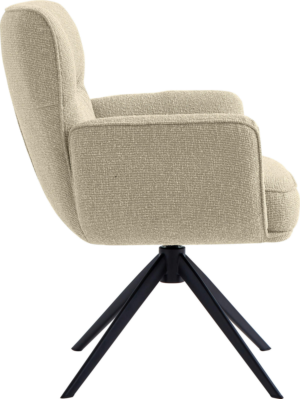 ARMLEHNSTUHL  in Eisen Leinenoptik  - Schwarz/Grün, Design, Textil/Metall (67/86/68cm) - Novel